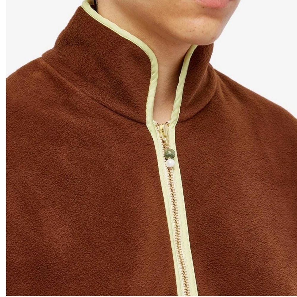 DONNI Polar Fleece Half Zip In Chocolate/Lime New with Tags! - Picture 4 of 8